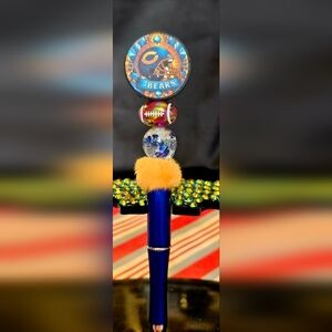 NFL Chicago Bears Sparkly/Blingy Custom Created Super Fan Beaded Pen